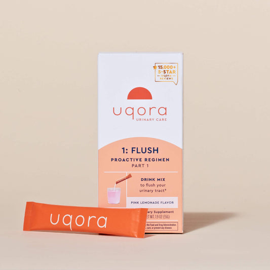 Uqora Flush - Urinary Tract* with D-Mannose, Vitamin C, Vitamin B6, Potassium, Magnesium & Calcium - Gluten-Free & Vegan - Pink Lemonade Flavor - 20 Packets (2 Pack)