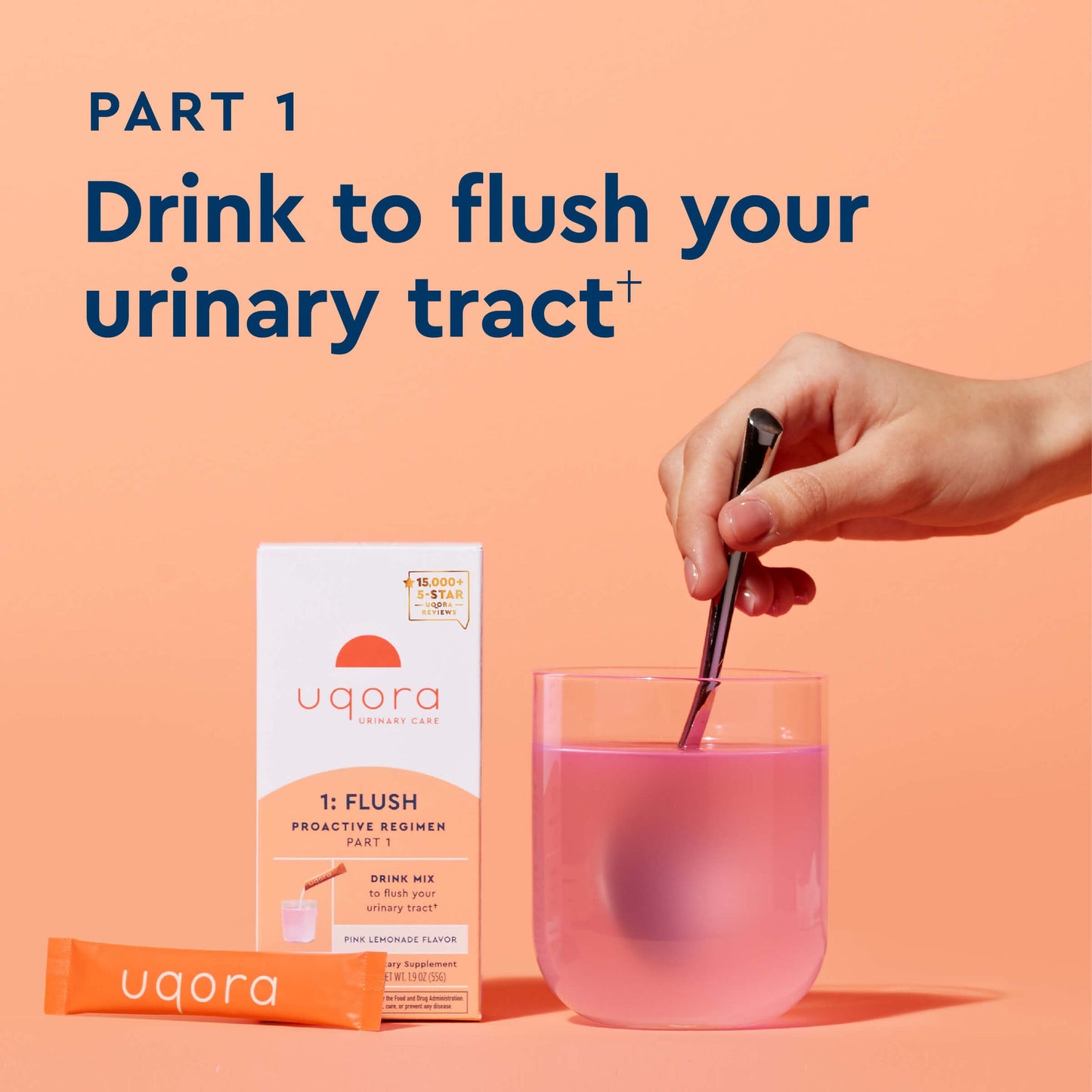 Uqora Flush - Urinary Tract* with D-Mannose, Vitamin C, Vitamin B6, Potassium, Magnesium & Calcium - Gluten-Free & Vegan - Pink Lemonade Flavor - 20 Packets (2 Pack)